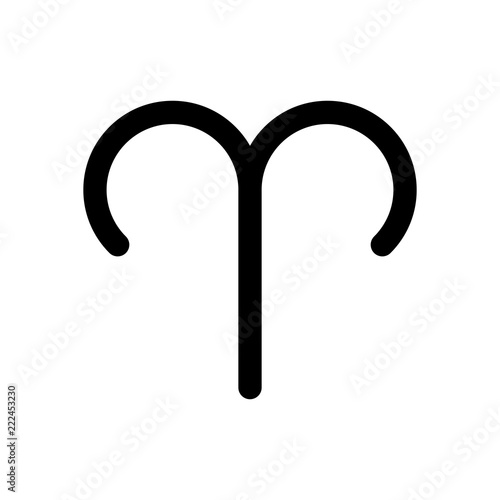 Astrological sign. Aries simple icon. Black on white background