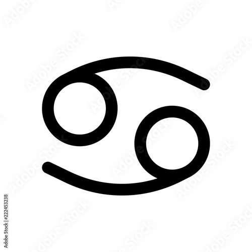 Astrological sign. Cancer simple icon. Black on white background
