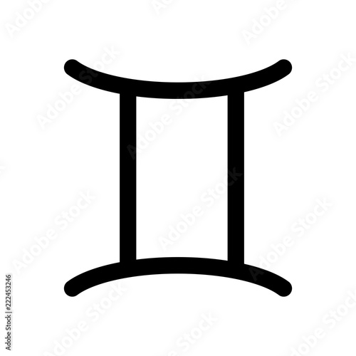 Astrological sign. Gemini simple icon. Black on white background