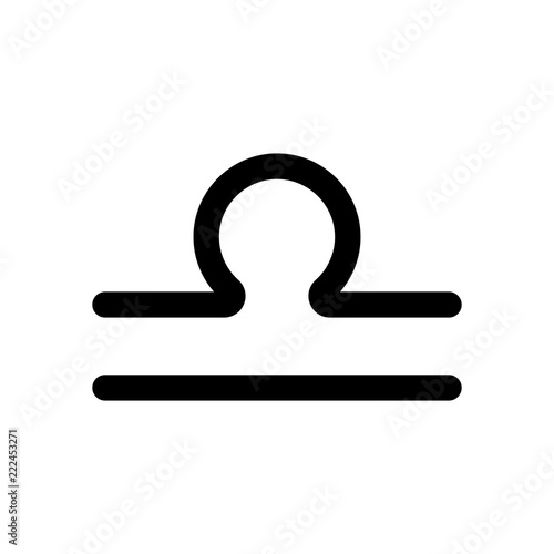 Astrological sign. Libra simple icon. Black on white background