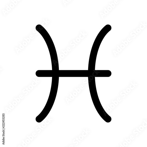 Astrological sign. Pisces simple icon. Black on white background