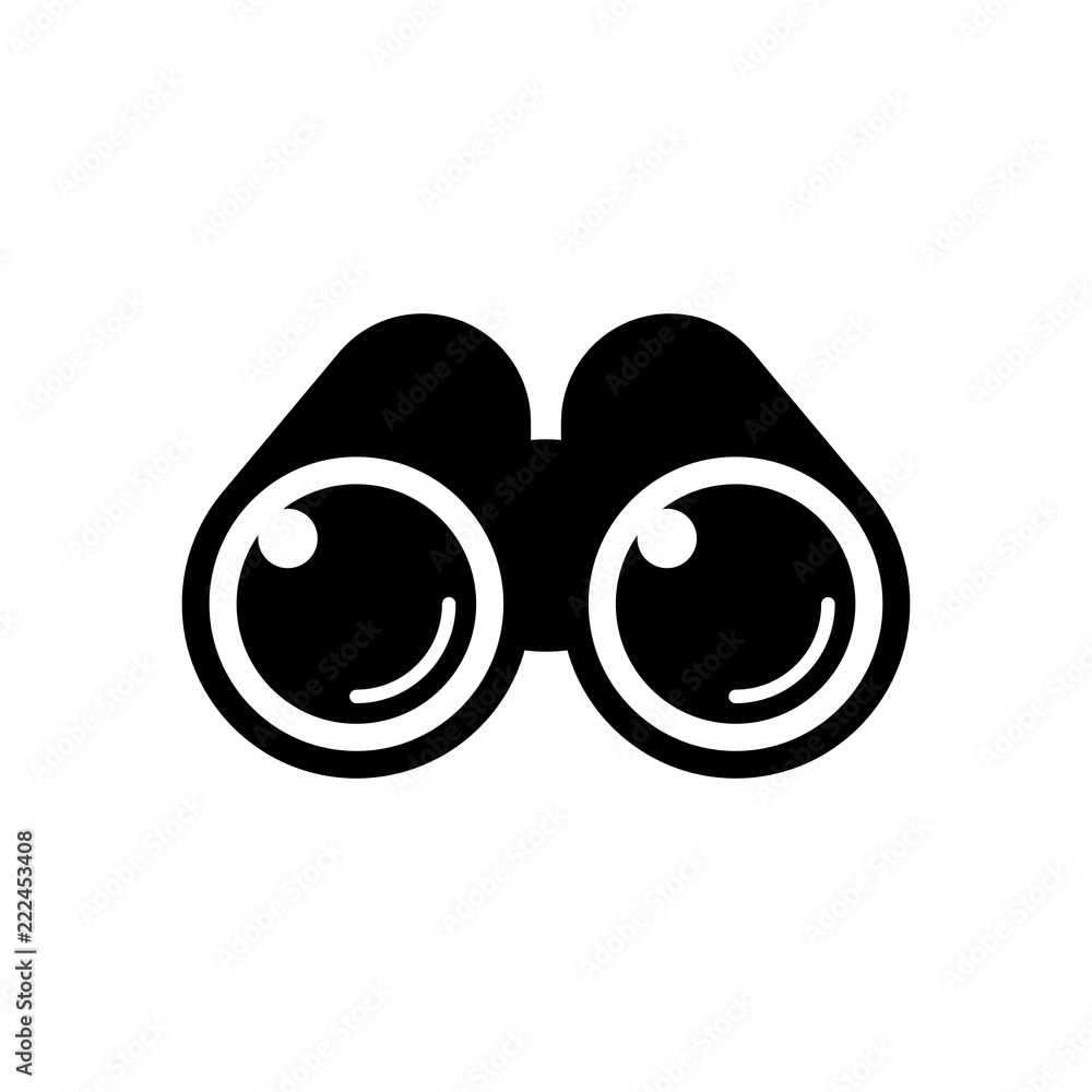 Simple binocular icon. Black on white background Simple binocular icon. Black on white background