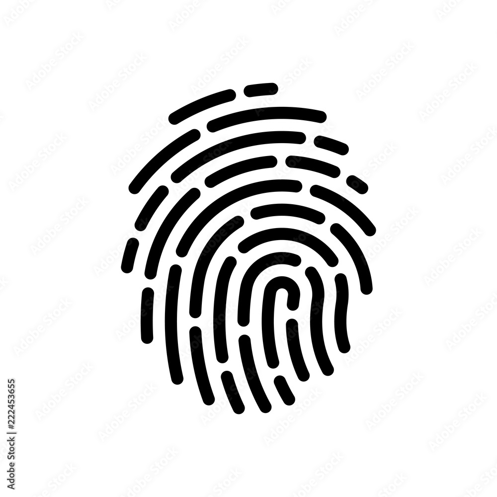 Fingerprint. Simple icon for logo or app. Black on white background Fingerprint. Simple icon for logo or app. Black on white background