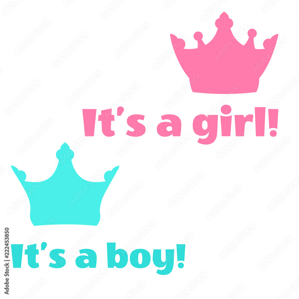baby shower cards. It's a boy text, It's a girl text. Stock Vector | Adobe  Stock