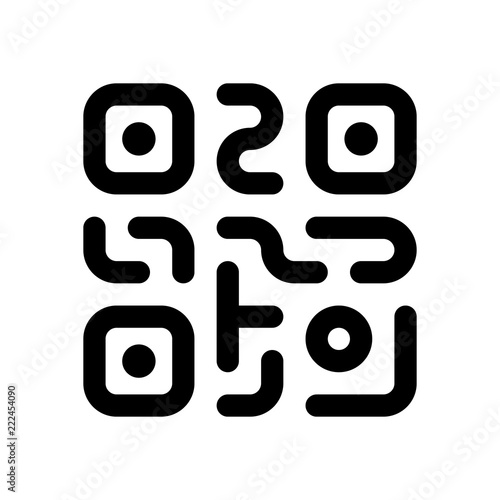 QR code. Technology icon. Simple logo. Black on white background