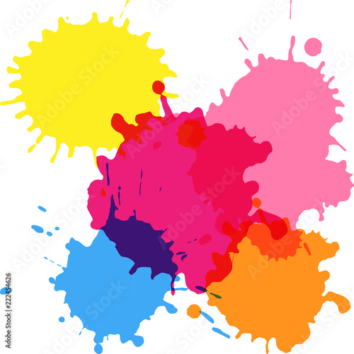 illustration. Background of multi-colored blots of ink