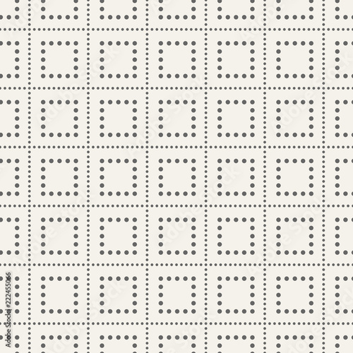 Abstract seamless pattern of dotted squares.