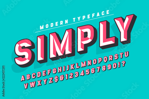 Chisel crafted display font with facets, alphabet