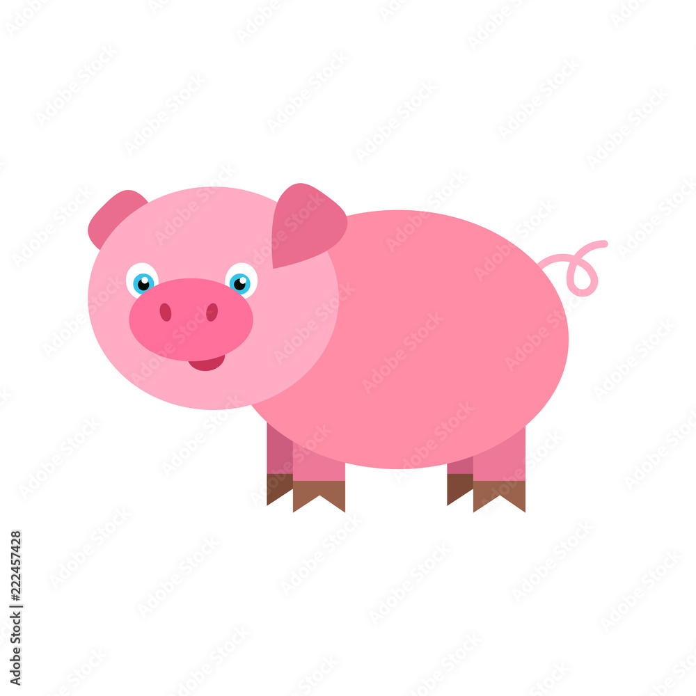 Little funny pig cartoon. Vector illustration for your cute design. Little funny pig cartoon. Vector illustration for your cute design.