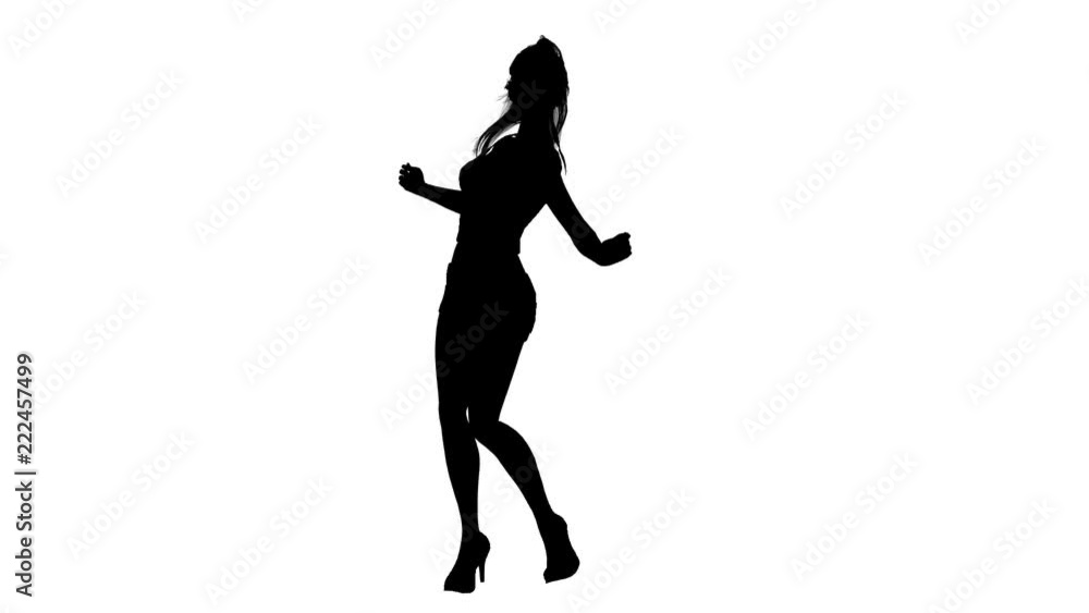 Silhouette of a dancing woman. Alpha channel. Alpha matte. FullHD. Silhouette of a dancing woman. Alpha channel. Alpha matte. FullHD.