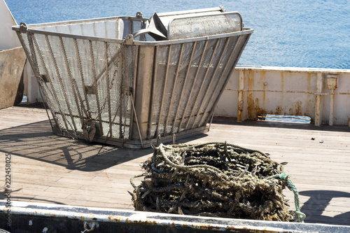 mussel farm aquaculture rafts in Galicia , Spain