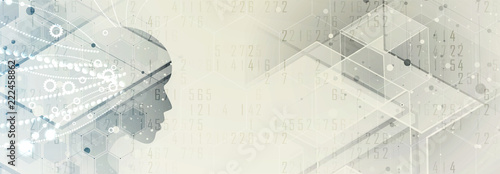 Artificial intelligence. Technology web background. Virtual concept