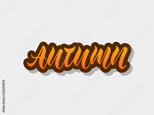 Vector illustration of autumn for logotype, flyer, banner, postcard, greeting card.