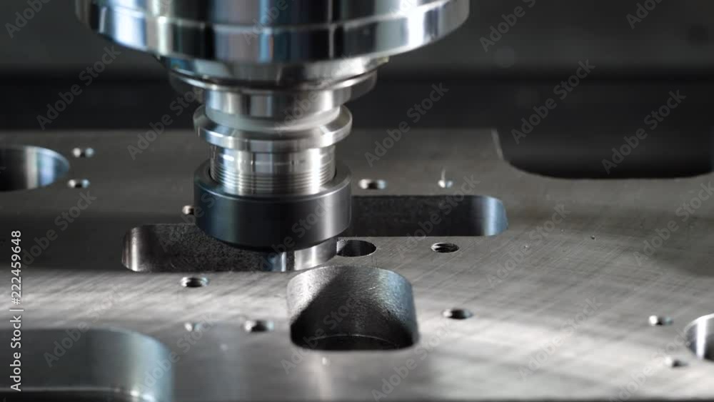Close-up shot of a milling cutting machine in process. Close-up shot of a milling cutting machine in process.