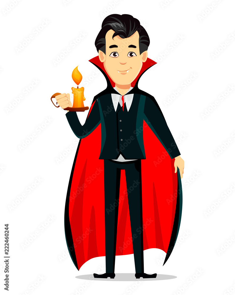Fototapeta premium Happy Halloween. Vampire cartoon character