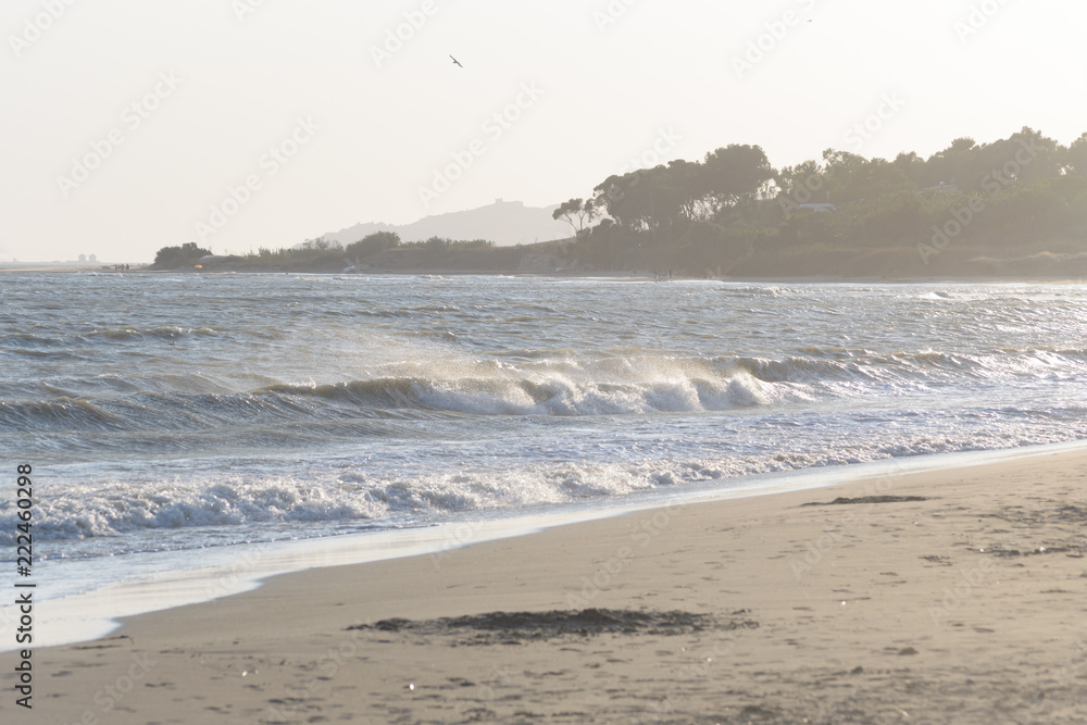 The end of a nice sunny and windy day in Falconara a nice and small sea town near Butera in Sicily. Good place to relax in front of the ocean