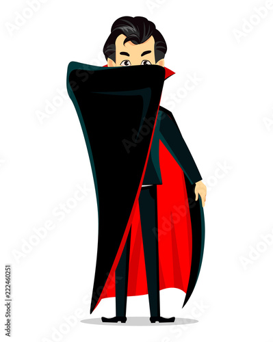 Happy Halloween. Vampire cartoon character