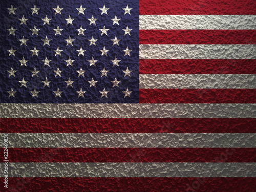 American Flag painted on the wall, USA flag