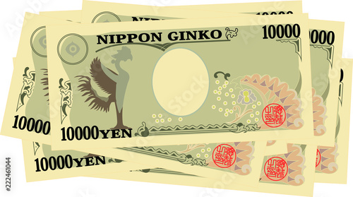 Bunch of Back side of Japan's 10000 yen note