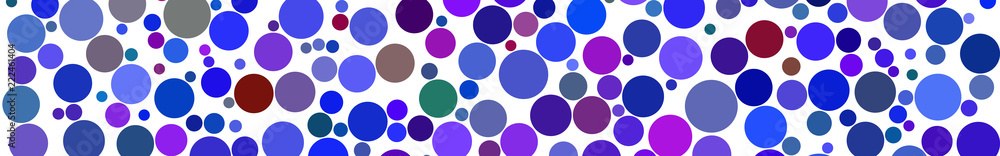 Abstract horizontal banner of circles of different sizes in shades of blue colors on white background Abstract horizontal banner of circles of different sizes in shades of blue colors on white background