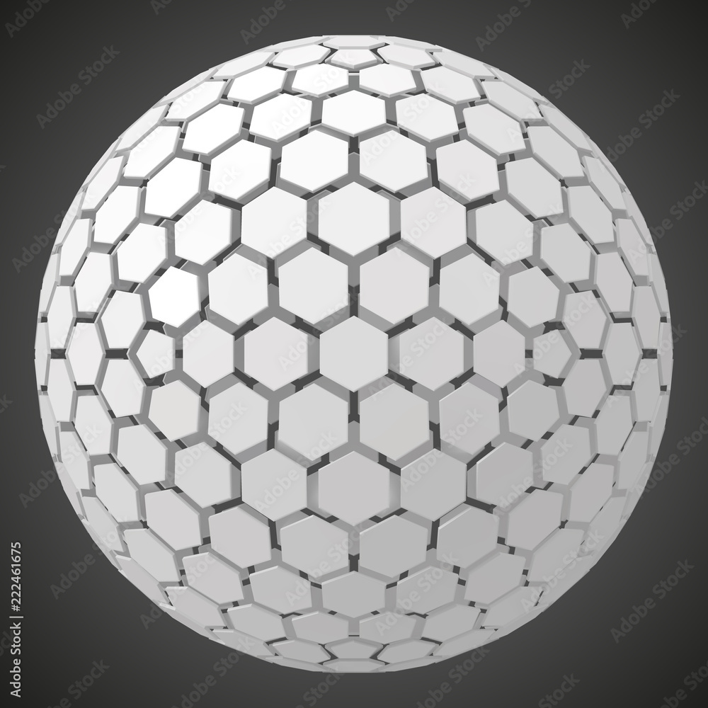 small hexagons forming a sphere. 3d style vector illustration. small hexagons forming a sphere. 3d style vector illustration.