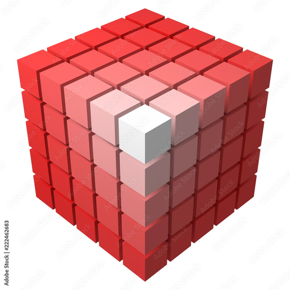 Fototapeta premium 3d style vector cubic form made of with smaller cubes.