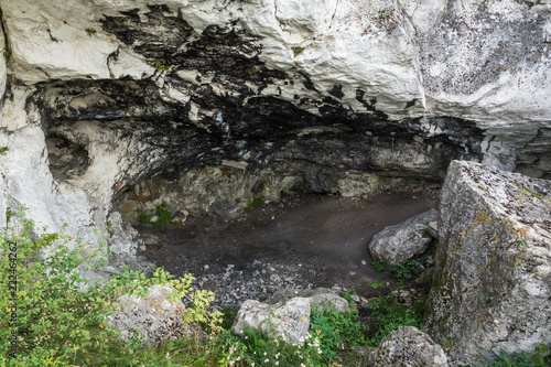 Cave in mountains Towarne near Olsztyn on Jura Krakowsko-Czestochowska, Silesia, Poland