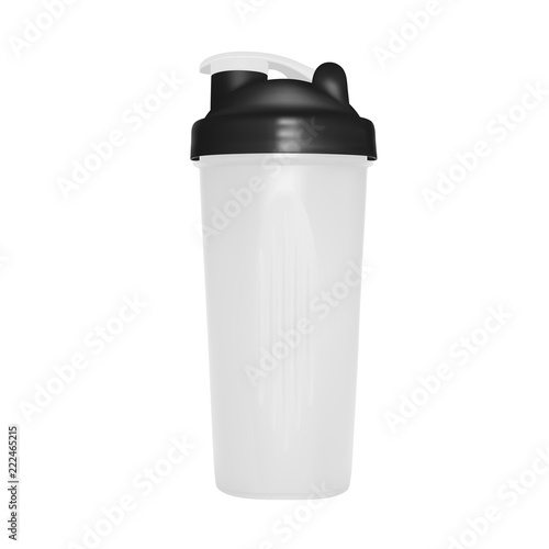 Protein shake shaker in vector on white background.Plastic shaker in vector.