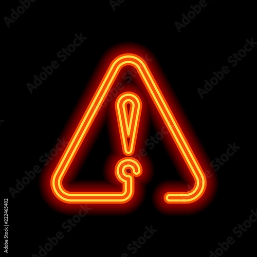 exclamation mark in warning triangle. linear symbol with thin ou