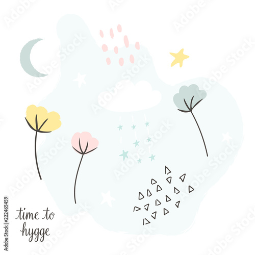 Pastel Collage greeting card in scandinavian style