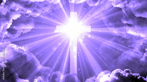 Worship and Prayer based cinematic clouds and light rays background useful for divine, spiritual, fantasy concepts.
