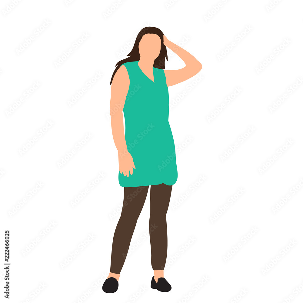 Fototapeta premium flat style girl posing