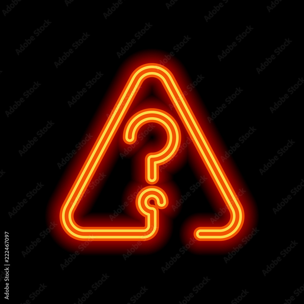 Question mark in warning triangle. Linear icon with thin outline Question mark in warning triangle. Linear icon with thin outline