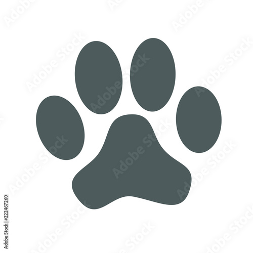 Animal paw print graphic icon.  Paw dog sign isolated on white background. Vector illustration