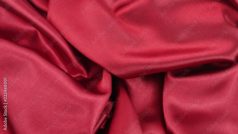 Fototapeta premium Crimson satin, drapery, textile background