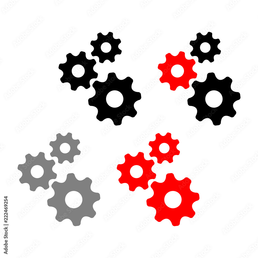 Gear vector icons on white background Gear vector icons on white background