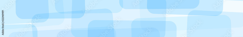 Abstract banner of translucent rectangles with rounded corners in light blue colors