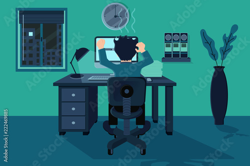 Working late at night