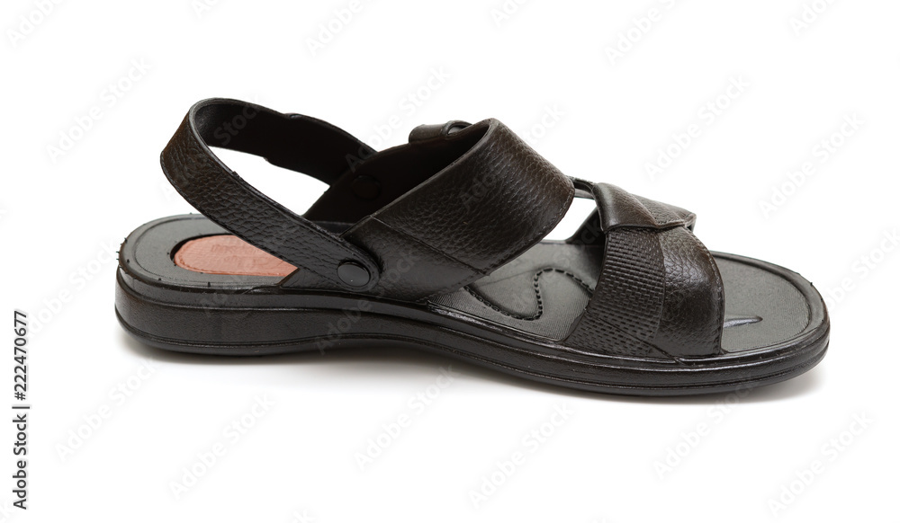 black leisure sandal on white background black leisure sandal on white background