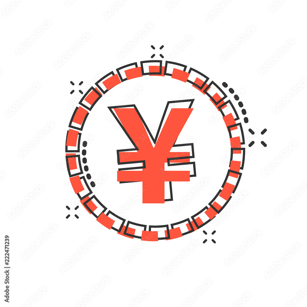 Vector cartoon yen, yuan money currency icon in comic style. Yen coin concept illustration pictogram. Asia money business splash effect concept. Vector cartoon yen, yuan money currency icon in comic style. Yen coin concept illustration pictogram. Asia money business splash effect concept.