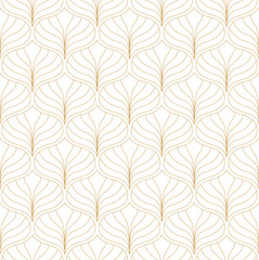 Fototapete Geometrische Blättermuster Vintage Art-déco-Muster mit geometrischer Textur  © daniela