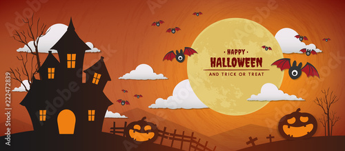 happy halloween day vector banner design