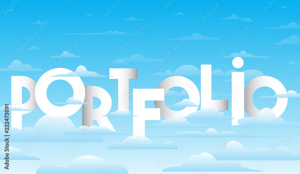 Portfolio creative word. Banner Vector Illustration Portfolio creative word. Banner Vector Illustration