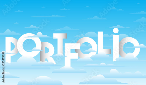 Portfolio creative word. Banner Vector Illustration