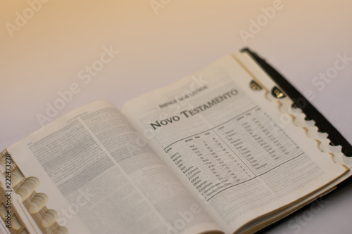 Canvastavla open bible in the new testament