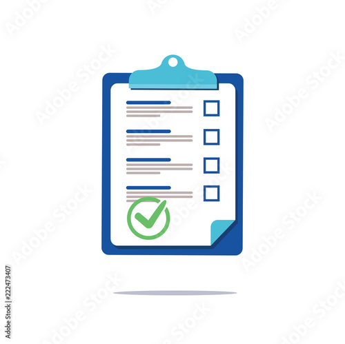 Prenuptial agreement document, check list clipboard sociology concept, questionnaire form, vector flat icon. Business