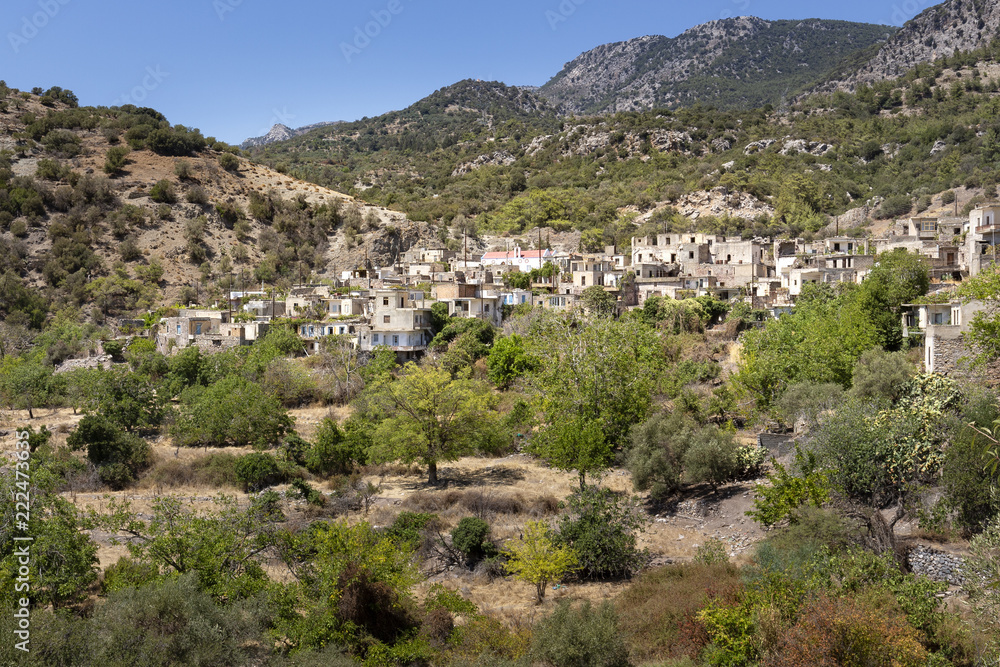 Das verlassene Bergdorf Kalami im Süden von Kreta, Griechenland