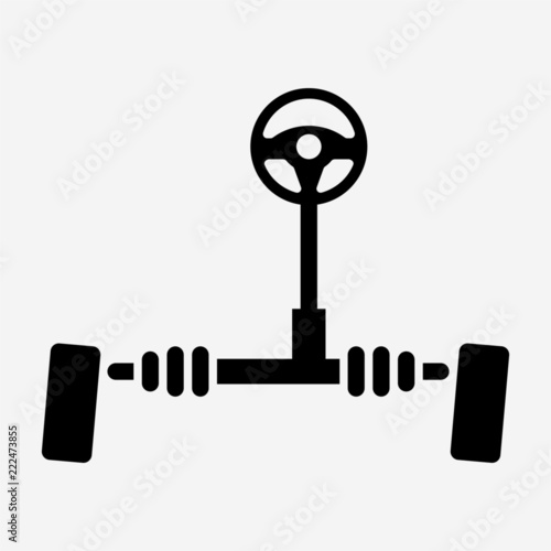 glyph beautiful automobile steering vector icon