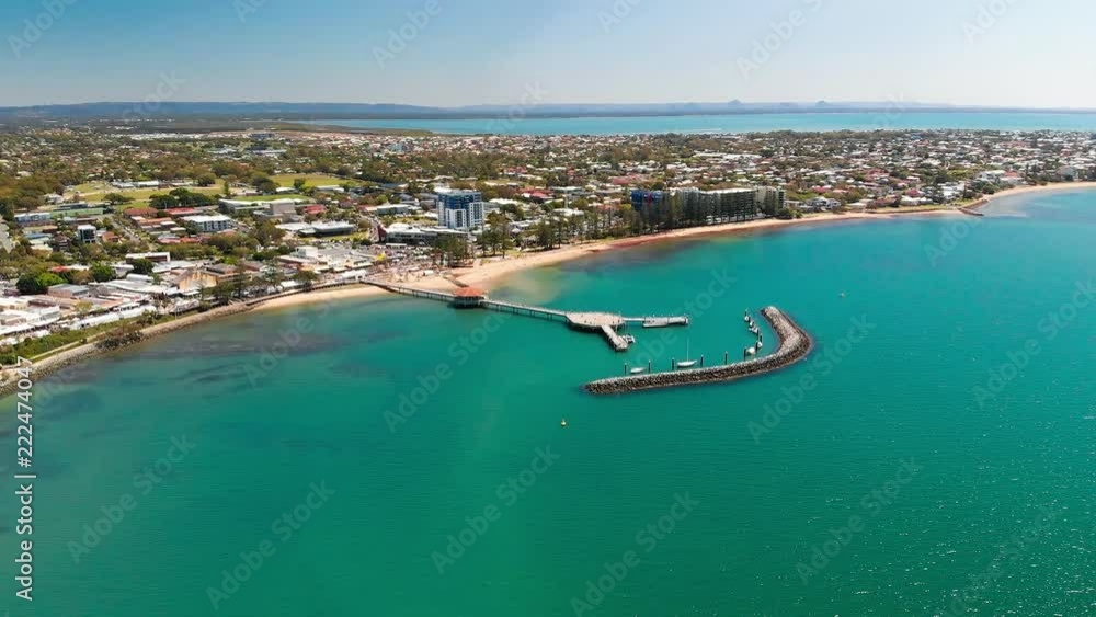 Aerial drone view of Settlement Cove Lagoon, Redcliffe, Australia Aerial drone view of Settlement Cove Lagoon, Redcliffe, Australia