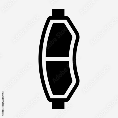 glyph beautiful disc brake pad vector icon